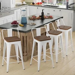 Bar Stools Set of 4 Metal Bar Stool Counter Height Bar Stools 26