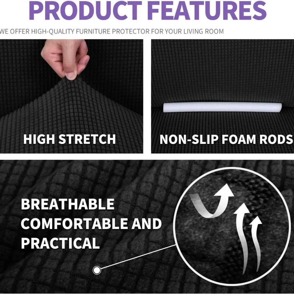 Funda de sofá elástica Jacquard Licra – Protector para sala de estar