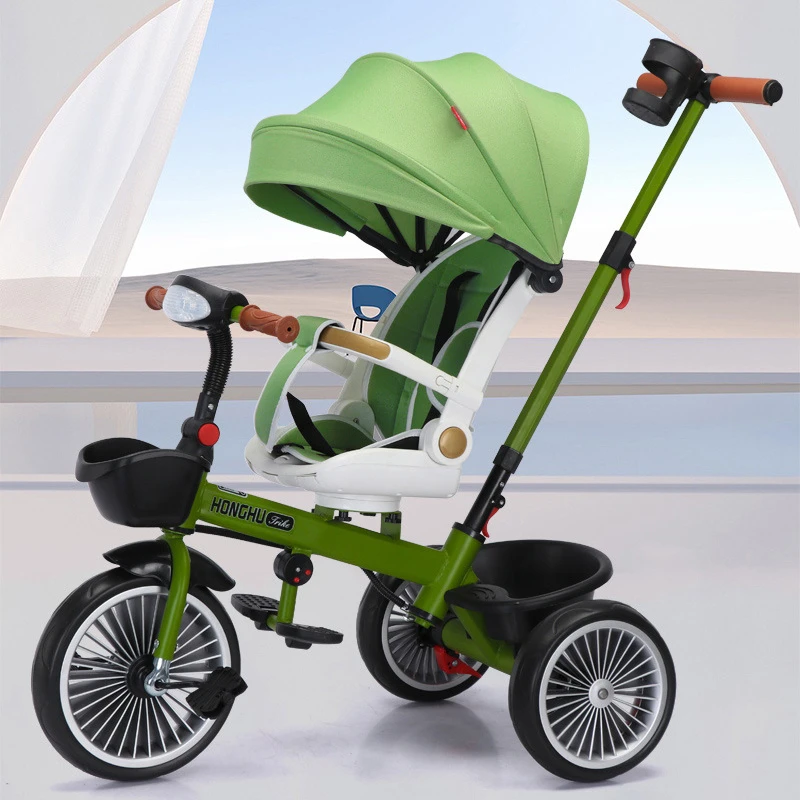 

Multifunctional 4-in-1 children's three-wheel stroller Baby Tricycle Stroller Rotatable and Reclining Baby Carriage Foldable