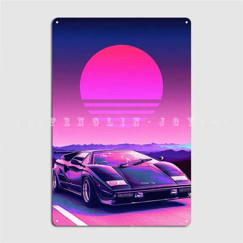 Countach Car Metal Sign Club Party Wall Plaque Design Tin Sign Poster