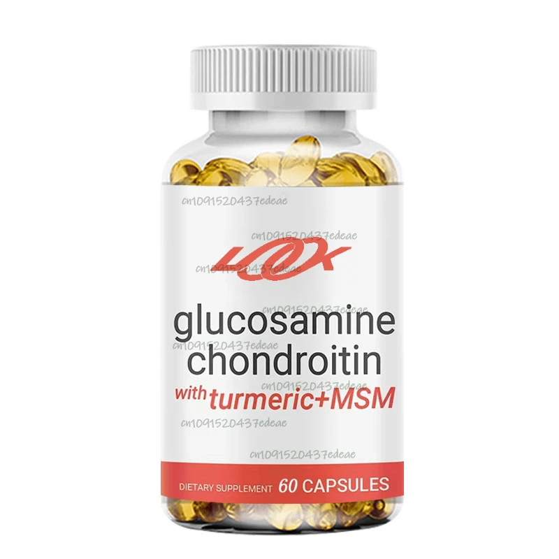 Curcuma de glucosamina condroitina, um suplemento de alta qualidade adequado para homens e mulheres, apoia as articulações com 60 cápsulas vegetarianas