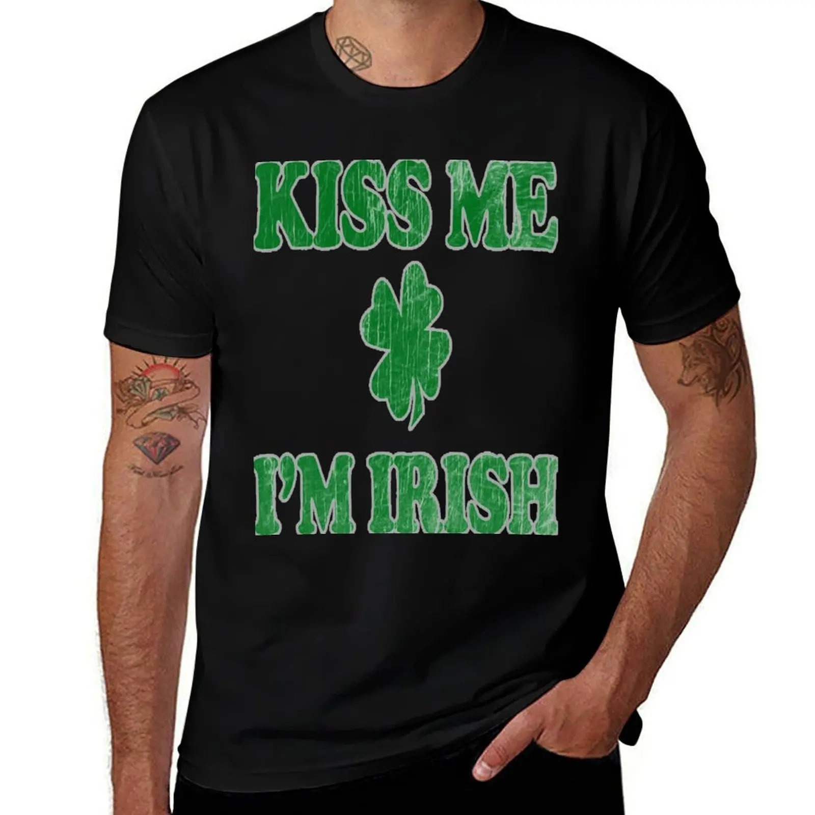 

Футболка KISS ME IM IRISH, хлопковые футболки с индивидуальным принтом, мужская футболка из 100%