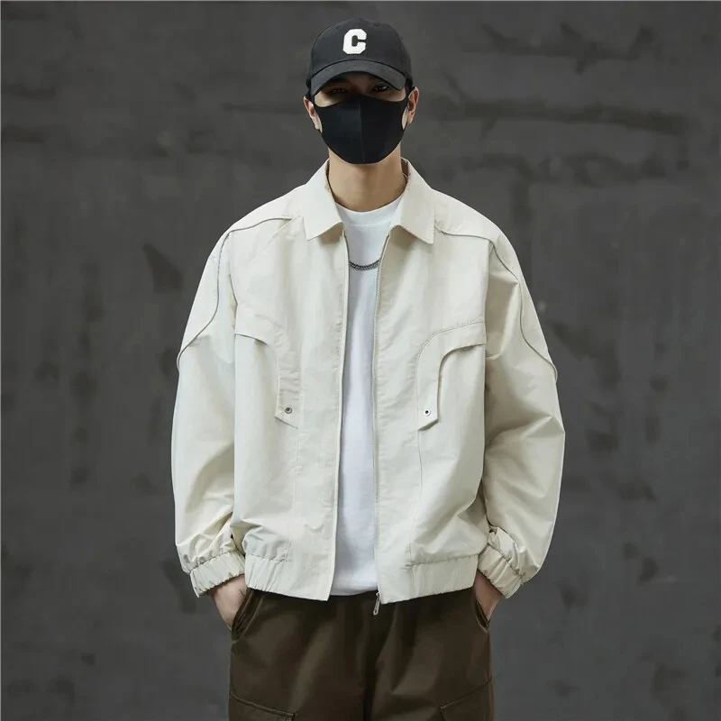 

2026 Men's Streetwear Fashion Cityboy Loose Casual Short Bomber Jacket Spring Autumn Coat Varsity Jacket
