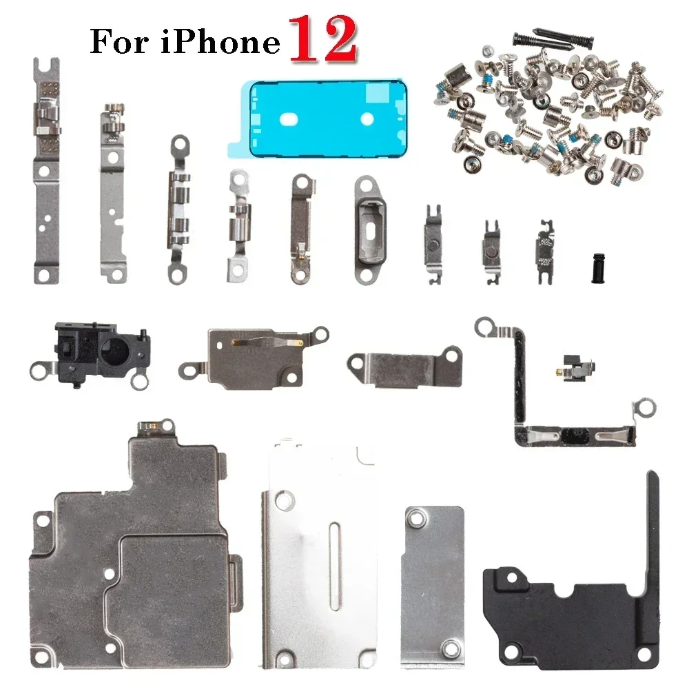 Suporte de metal pequeno completo interior, kit de placas de proteção, parafusos completos, à prova d\'água para iPhone X, XR, XS, 11, 12, 13, 14 Pro