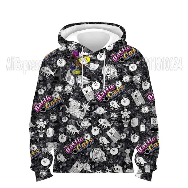 The Battle Cats 3D Print Hoodies for Girls Boys Kids Game Sweatshirts Tops Children Cartoon Anime Pullovers Coats Sudadera Gifts