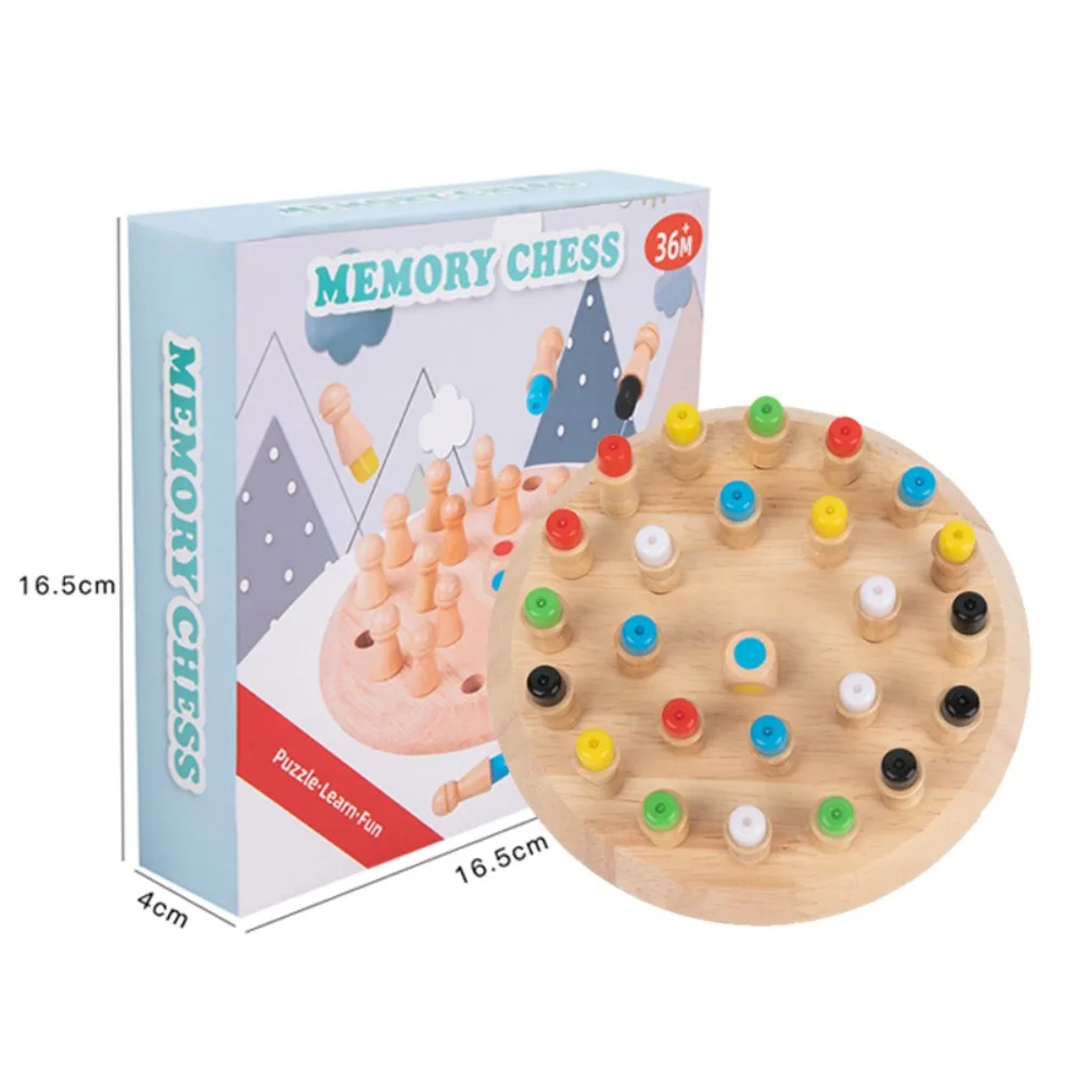 Game Gift Educational Toy Children Puzzles Toy Color Memory Chess Montessori Board Game Wooden Memory Chess Cognitive Ability