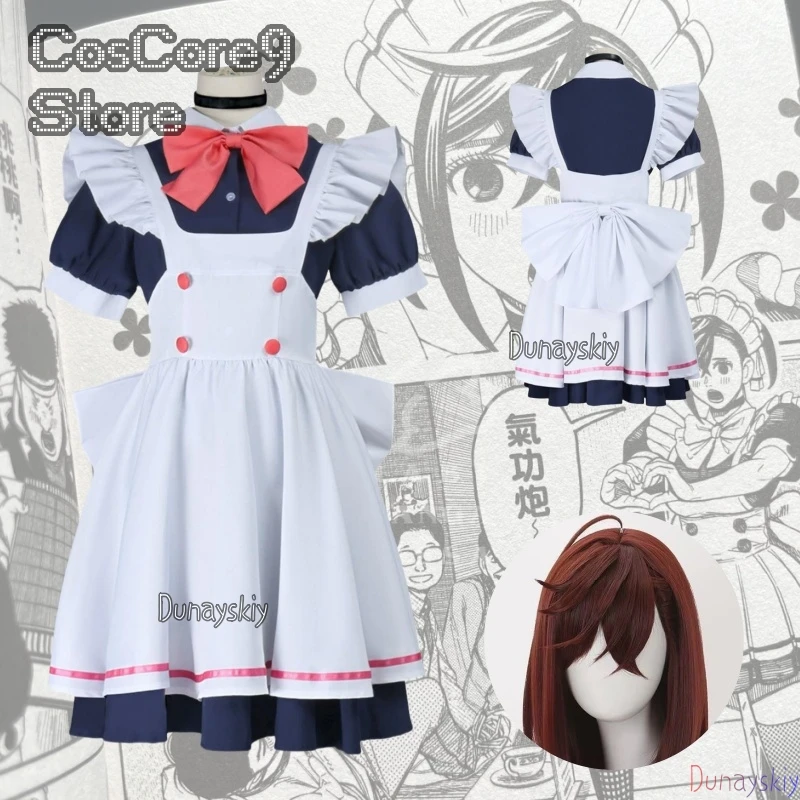 

Anime Dandadan Ayase Momo Cosplay Costume Wig Newly Maid Outfit- White Costume For Women Girls Convention Halloween Event Party
