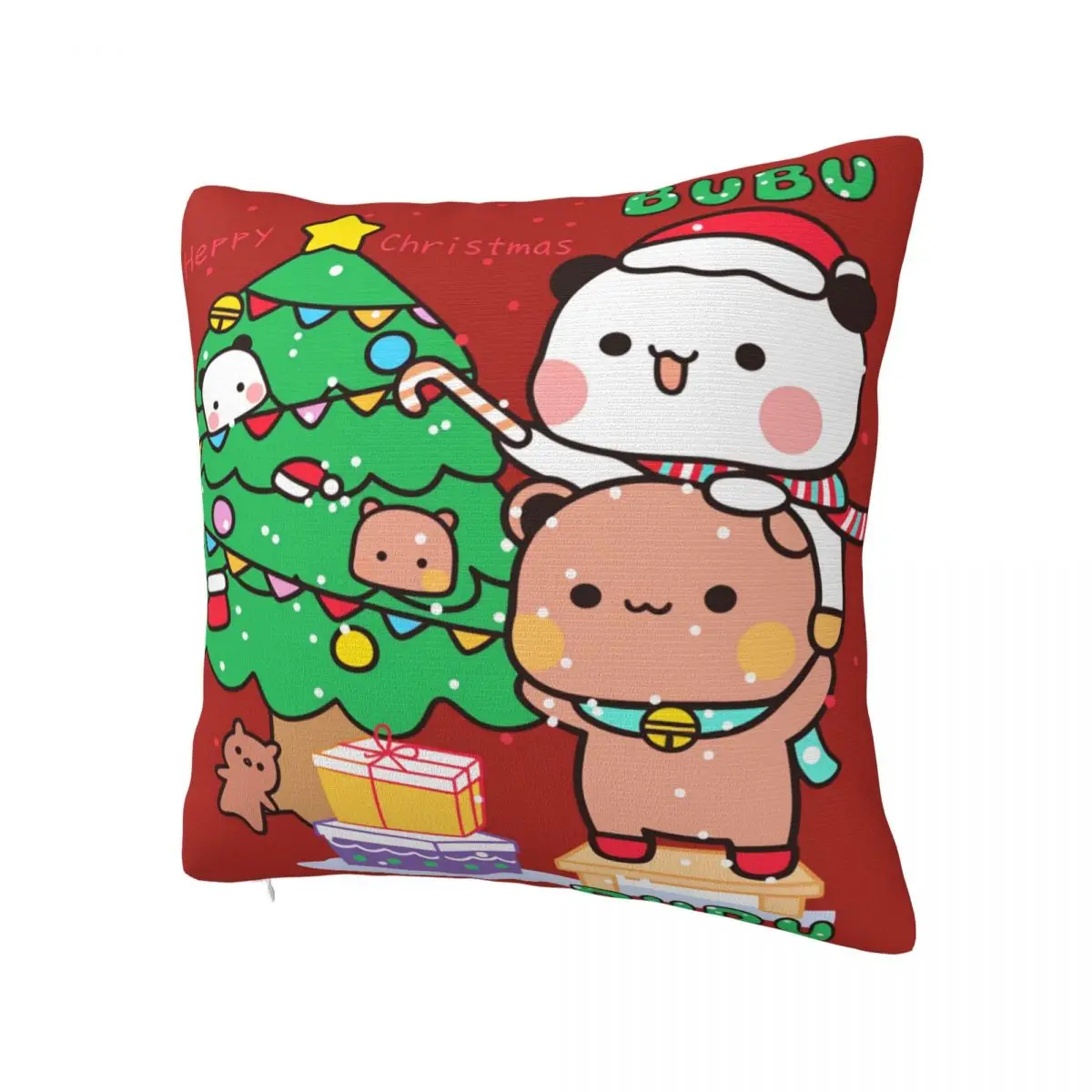 Bubu And Dudu Merry Christmas Pillow Cover Kawaii Pillow Case For Sofa Home Decoration Cushion Cover Soft Graphic Pillowcases