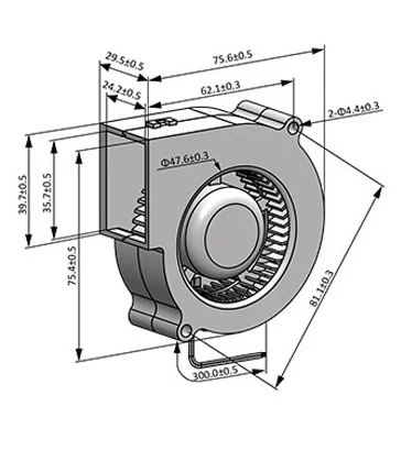 7530 Double Ball EC20V-230V Universal 24v36v48v110v220v Turbine Blower Cooling Fan