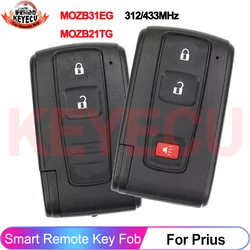 KEYECU MOZB31EG MOZB21TG For Toyota Prius 2004 2005 2006 2007 2008 2009 Smart Car Remote Keyless Go Key 312MHz / 433MHz 4D Chip