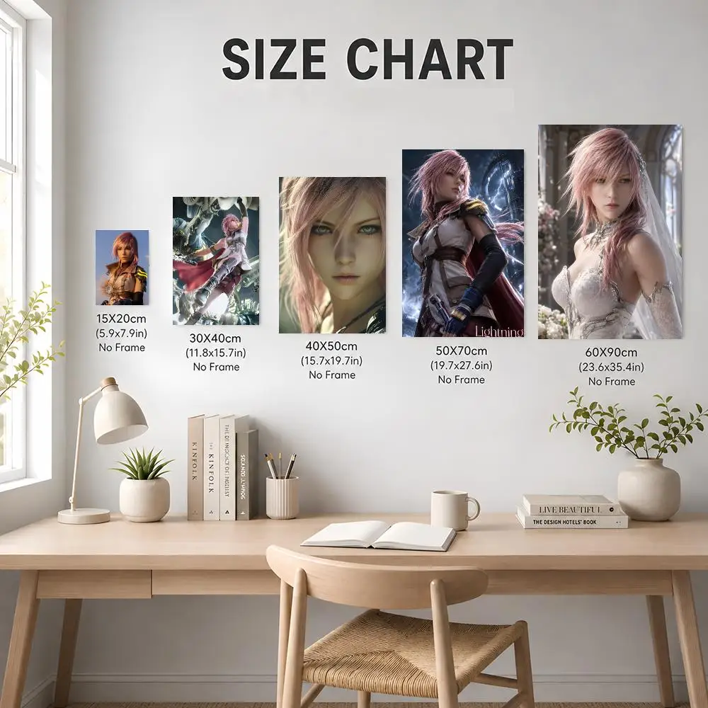Final Fantasy Lightning Game Fantasy Poster Art HD Advanced Aesthetic Printing Paper Wall Art for Living Room Home Decor