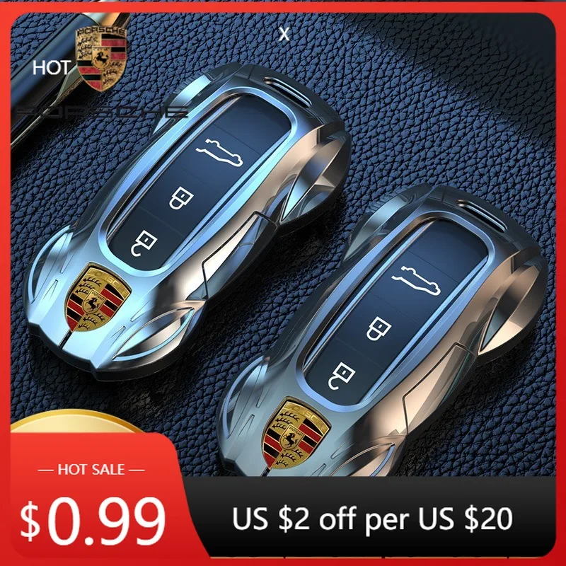 

Car Sticker For Porsche Zinc Alloy Car Key Case Cover Shell Fob For Porsche Panamera Macan 718 Taycan 911 Cayman Boxster 9ya 971