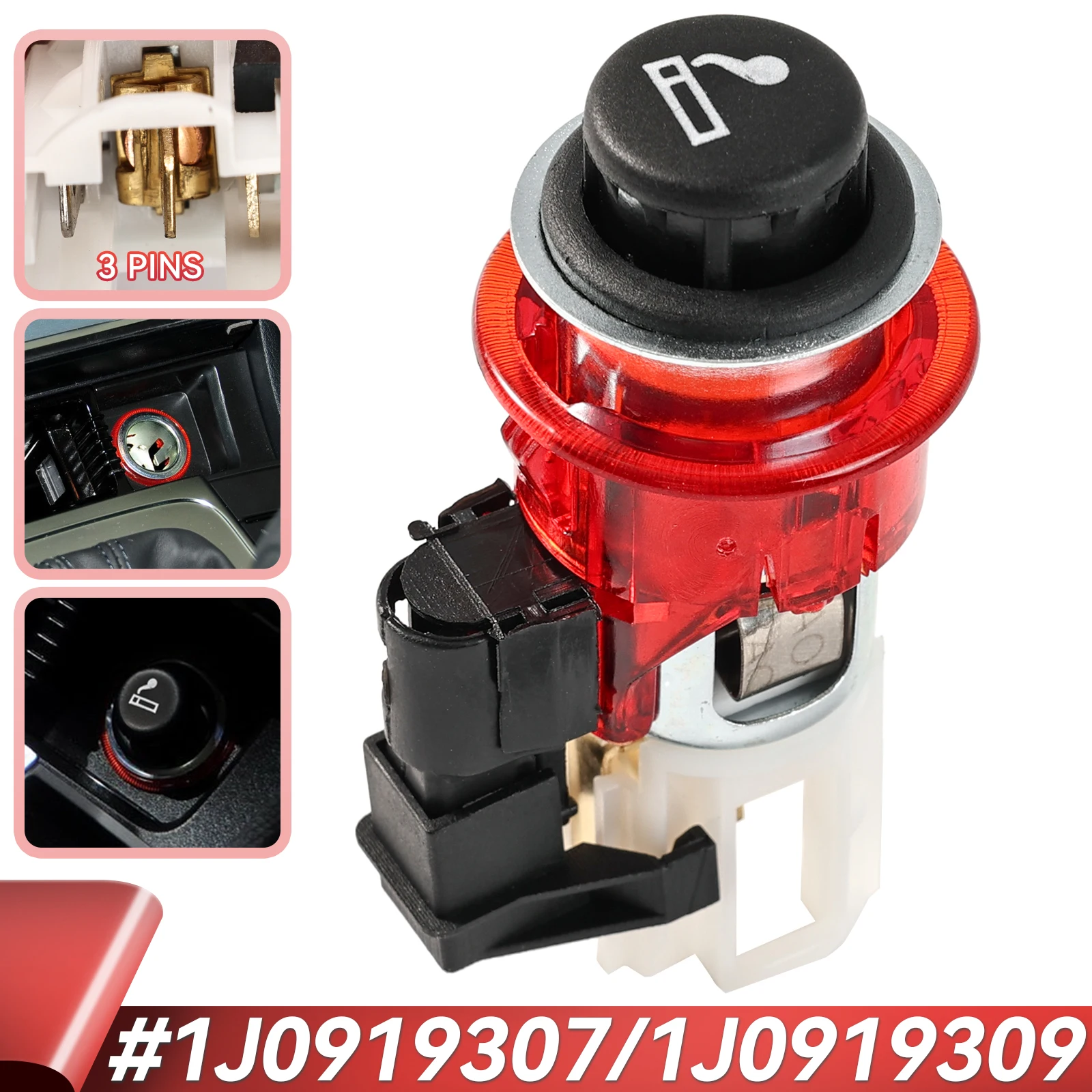 

Автоматическая вилка прикуривателя в сборе для VW Eos Polo Golf Passat Sharan Touran FOX-EU A3 Q3 Seat Toledo Exeo 1J 0919307 1J 0919309