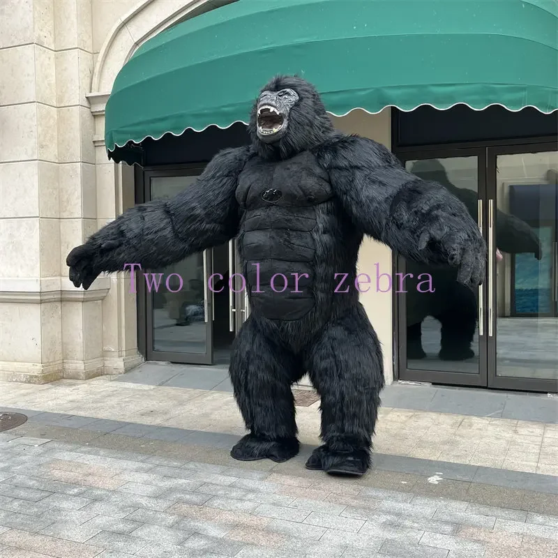 

Inflatable Costume 2.6M Big King Kong Gorilla Mascot Cosplay Costumes Party Advertising Plush Cartoon Doll Clothing