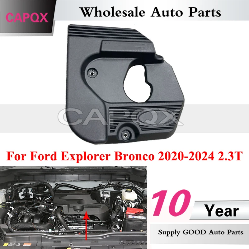 

CAPQX L1ME6A949CD Car Engine Upper Cover For Ford Explorer Bronco 2020-2024 2.3T Engine Cover Bonnet Protection Cap