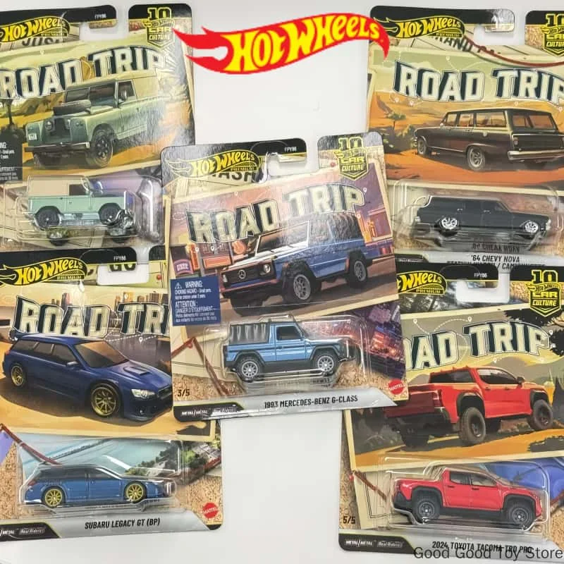 New Hot Wheels Premium Car Culture Fpy86 Road Trip Diecast Car Model Metal Body Rubber Tires Collectible Toys Surprise Gifts