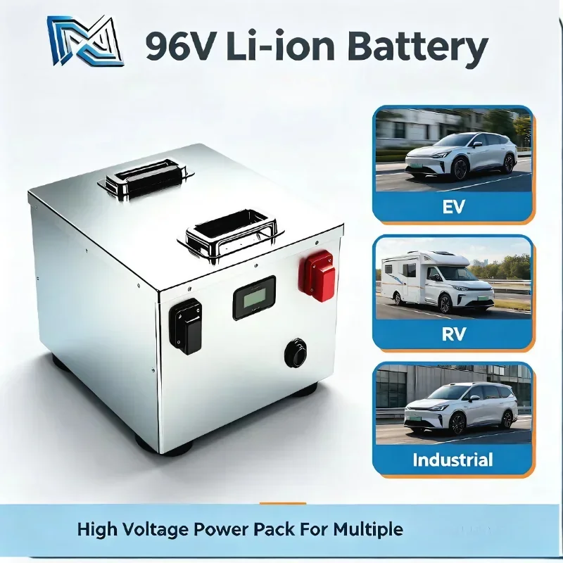 96V 26S Li-ion Battery Pack, 50Ah-300Ah, Integrated BMS, Rechargeable Lithium Storage Battery for E-Bike, Electric Scooter & Ele