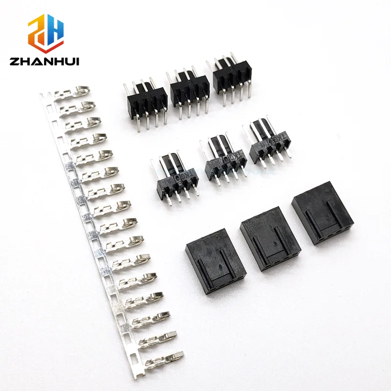 Male Female Header Pin - 10-50個 2.54mmピッチ KF2510 4ピンコネクタ、3+1Pオスメスハウジングストレート＆90度ピンヘッダー DIYエレクトロニクス用