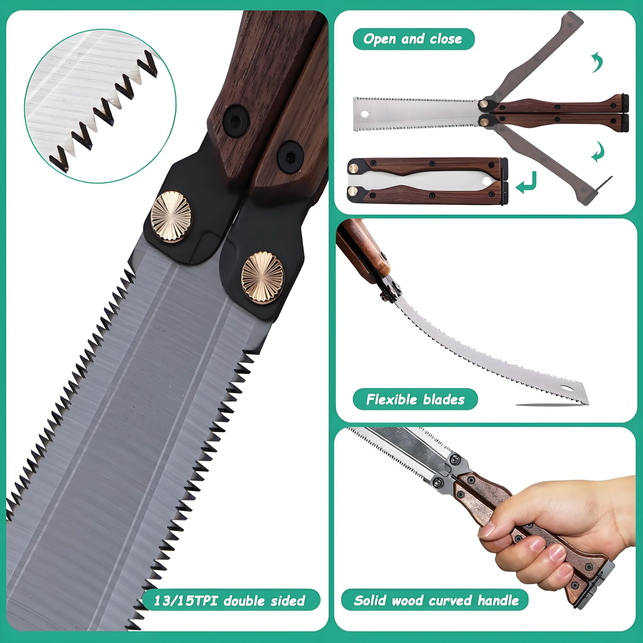 Складная ручная пила, маленькая ручная пила 5,5 дюйма, 11/15TPI, двухсторонняя пила SK5, стальная пила по дереву для деревообработки, кемпинга