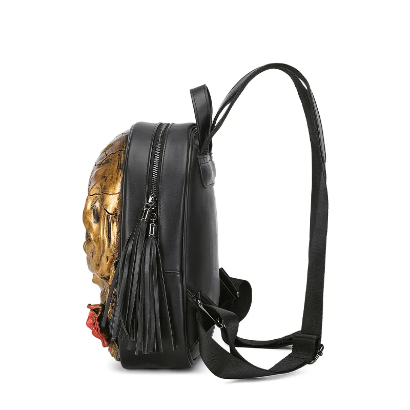 Motorcycle Riding Backpack, Men Women Trendy Cool Rose Ghost Head, Skull 3D Three-dimensional Personality Bags