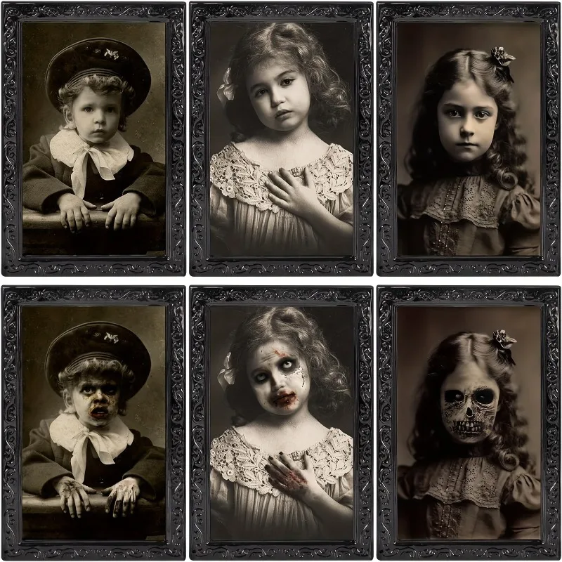 1PC Face Changing Photo Frame Album Haunted Portrait Halloween Bar Decoration Props Halloween Horror
