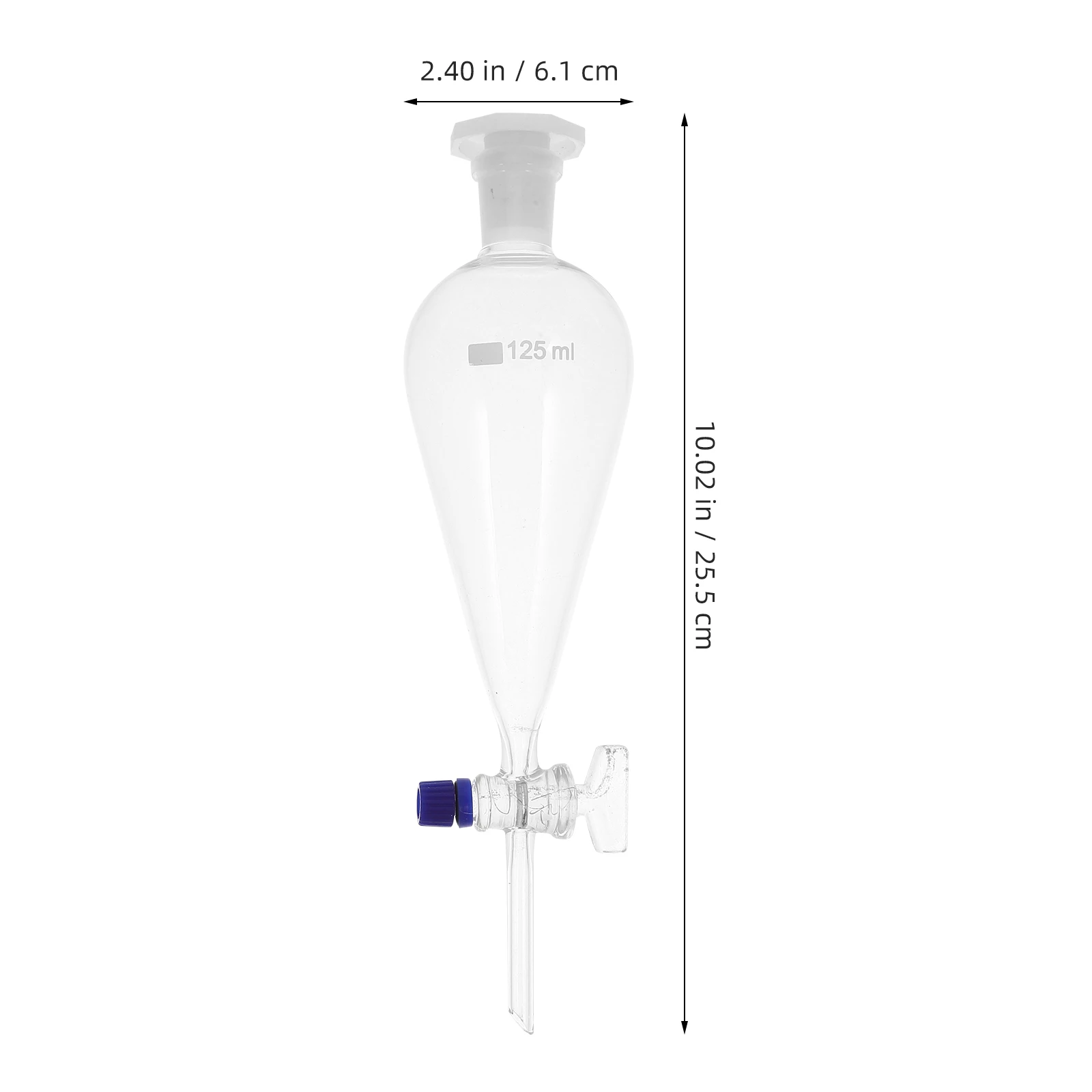 Imagem -06 - Frasco de Suporte com Juntas e Plugue Ptfe: 250ml Funil de Separação de Vidro Graduado Funil de Separação Cônico de Parede Pesada Laboratório