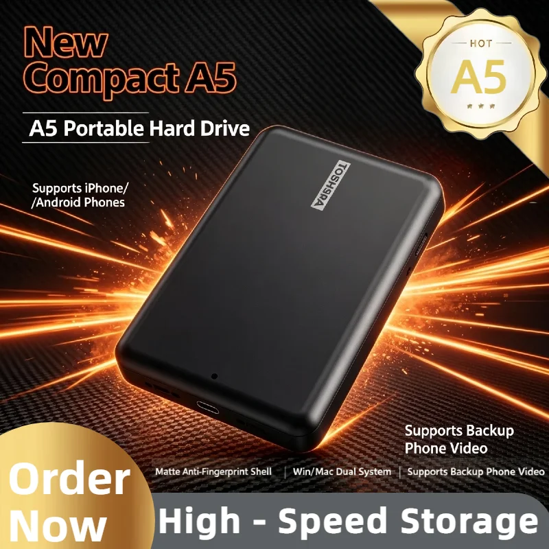 Original A5 Portable External Hard Drive, USB3.2 Canvio Basics 1TB/2TB/4TB External Storage Disk for PS5 Notebook