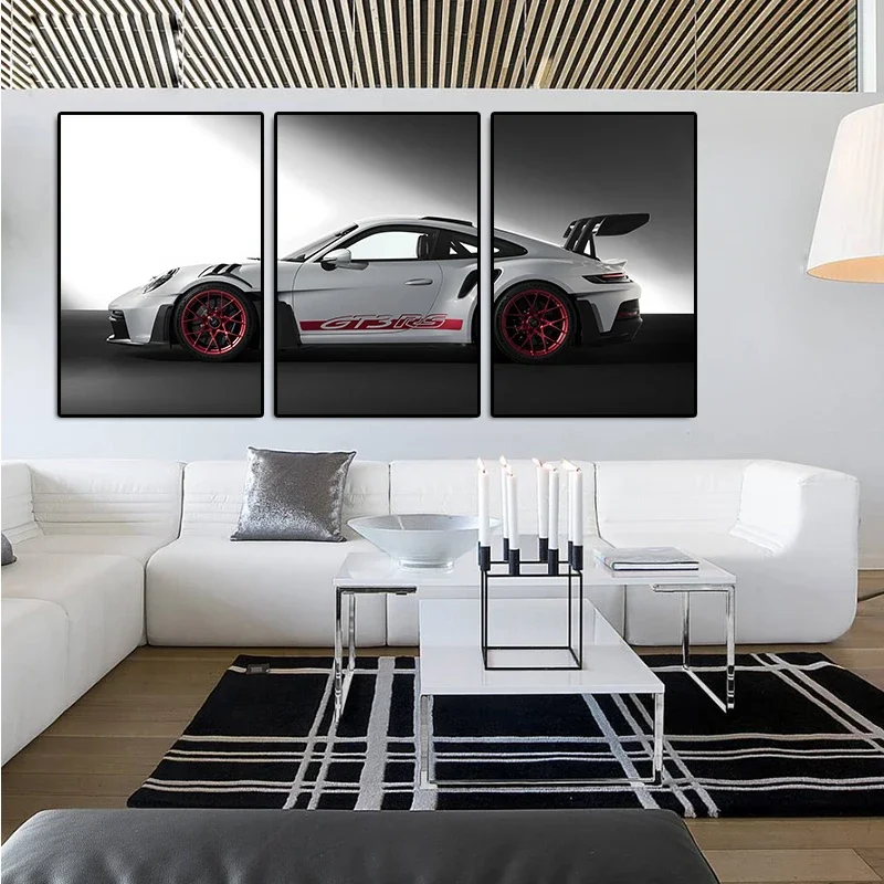 3Pcs Classic Industrial Style Car Series Poster Supercars Canvas Painting Wall Picture Living Room