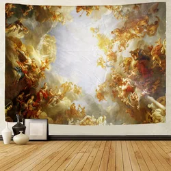 European style oil painting printed tapestry hippie wall decoration bohemian psychedelic ceiling decoration sofa sheets