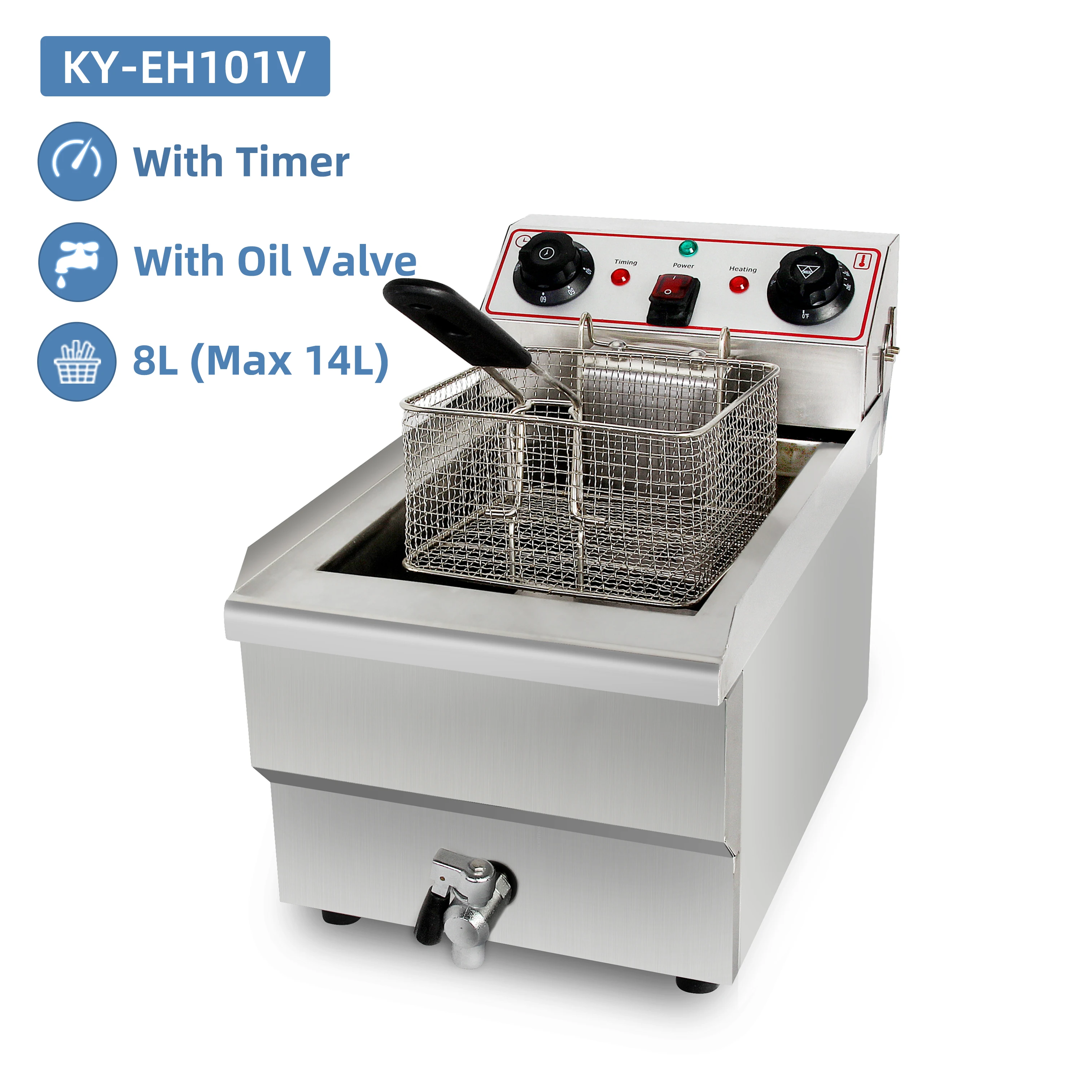 

8L Electric Temperature Control Fryer Chips Chicken Meat Fryer Snack Making Machine