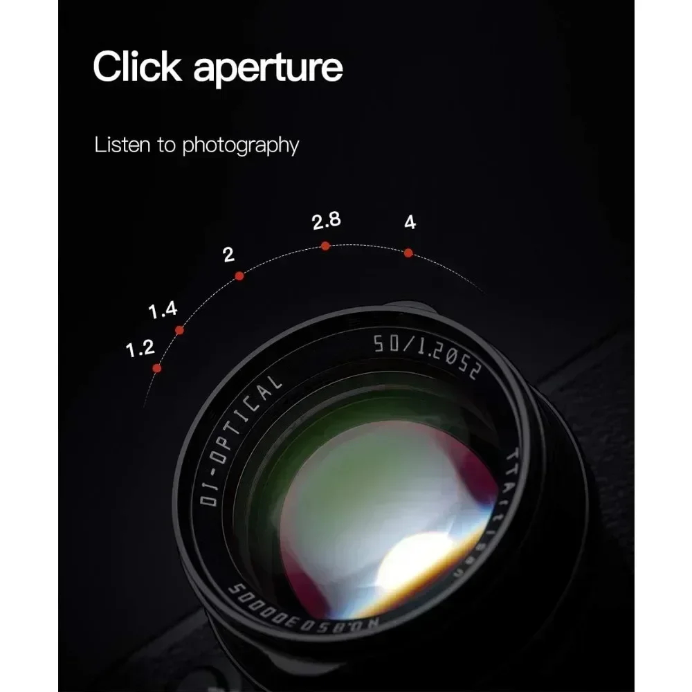 TTArtisan 50 مللي متر F1.2 APS-C فتحة كبيرة عدسات تركيز يدوية لـ FUJIfilm X Canon M Nikon Z Sony E Panasonic Olympus M43 Mount