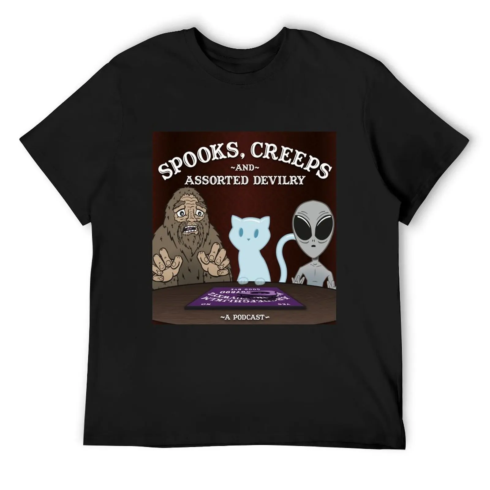 

Spooks, Creeps and Assorted Devilry Podcast T-Shirt Clothing valentines clothes blue lock Aesthetic clothing mens t shirts