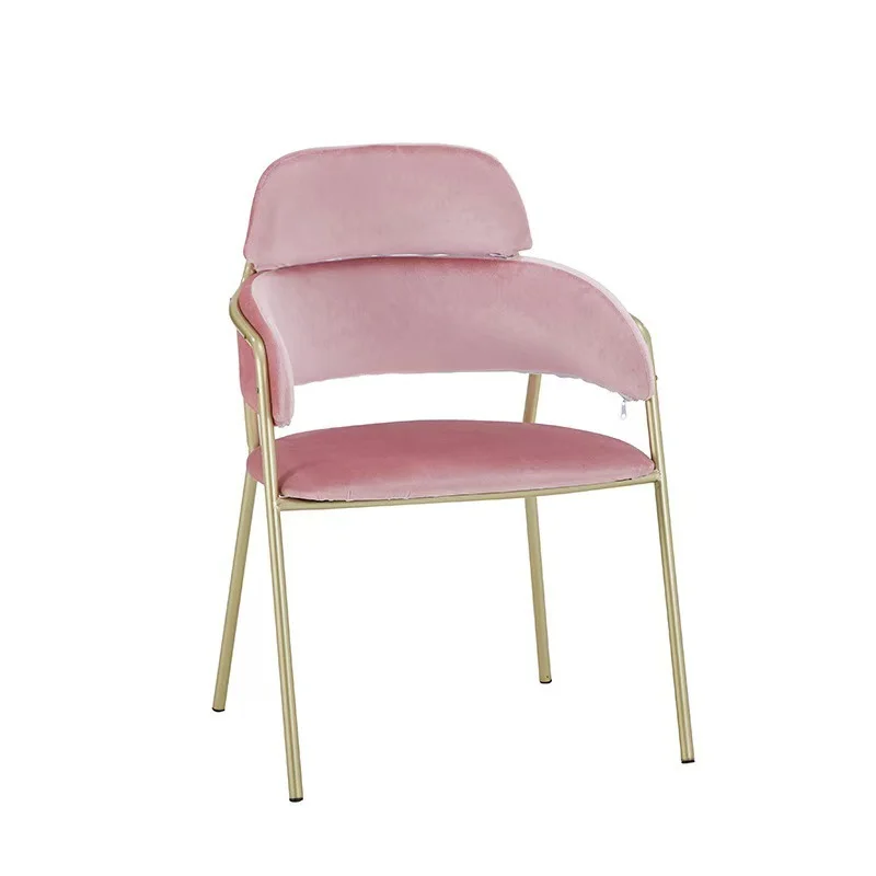 

Modern simple dining room dining chair home living room light luxury Internet celebrity velvet back chair cafe velvet metal legs