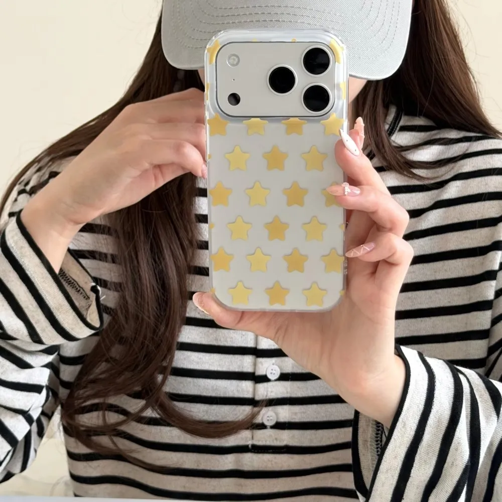 Yellow star pattern Phone Case For Samsung Galaxy A37 A57 A16 A07 A17 A36 A26 A56 A55 A35 A25 A15 A54 A24 A14 A06 A05 A13 4G 5G