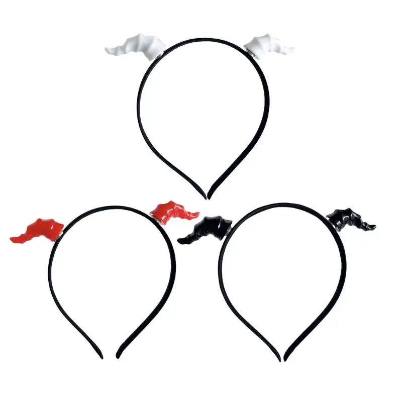 

652F Detachable Devil Horn Hairband Costume Accessory Hairhoop For RolePlay Parties Halloween Event Gathering Dressingup