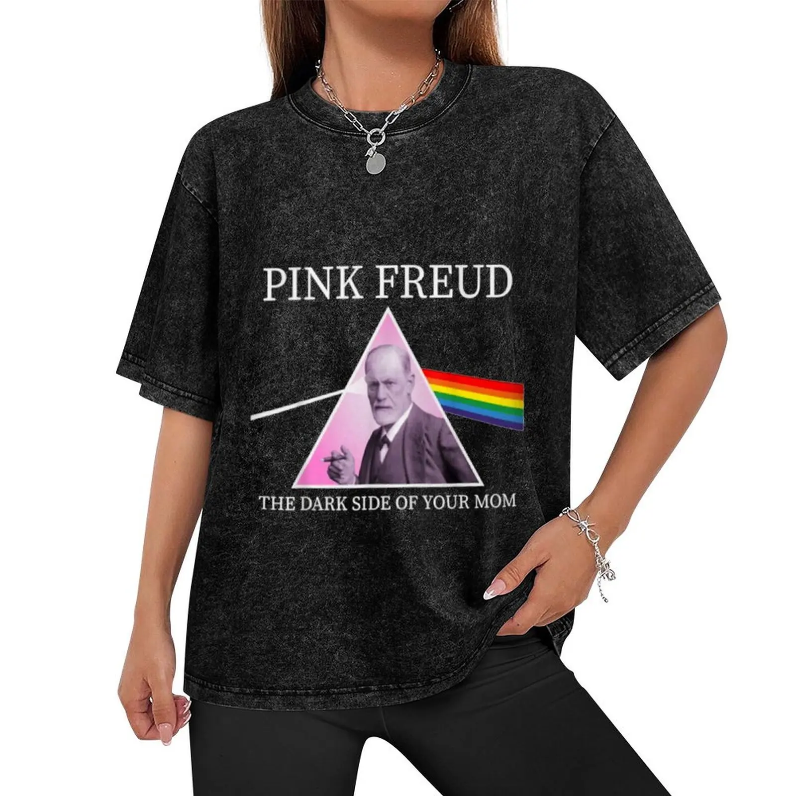 Pink Freud Dark Side T-ShirtPsychology Freud Pink Dark Side of the Mom Freudian gifts T-Shirt_by abbie marva_ T-Shirt