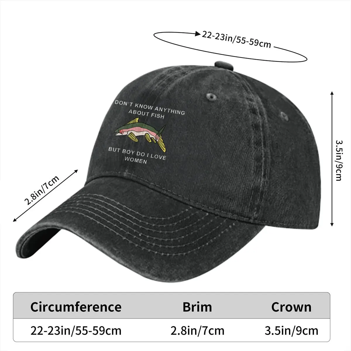 I Don't Know Anything About Fish But Boy Do I Love Women Casquette Peaked Cap Fish Funny Sun Shade Cotton Hats For Men Women