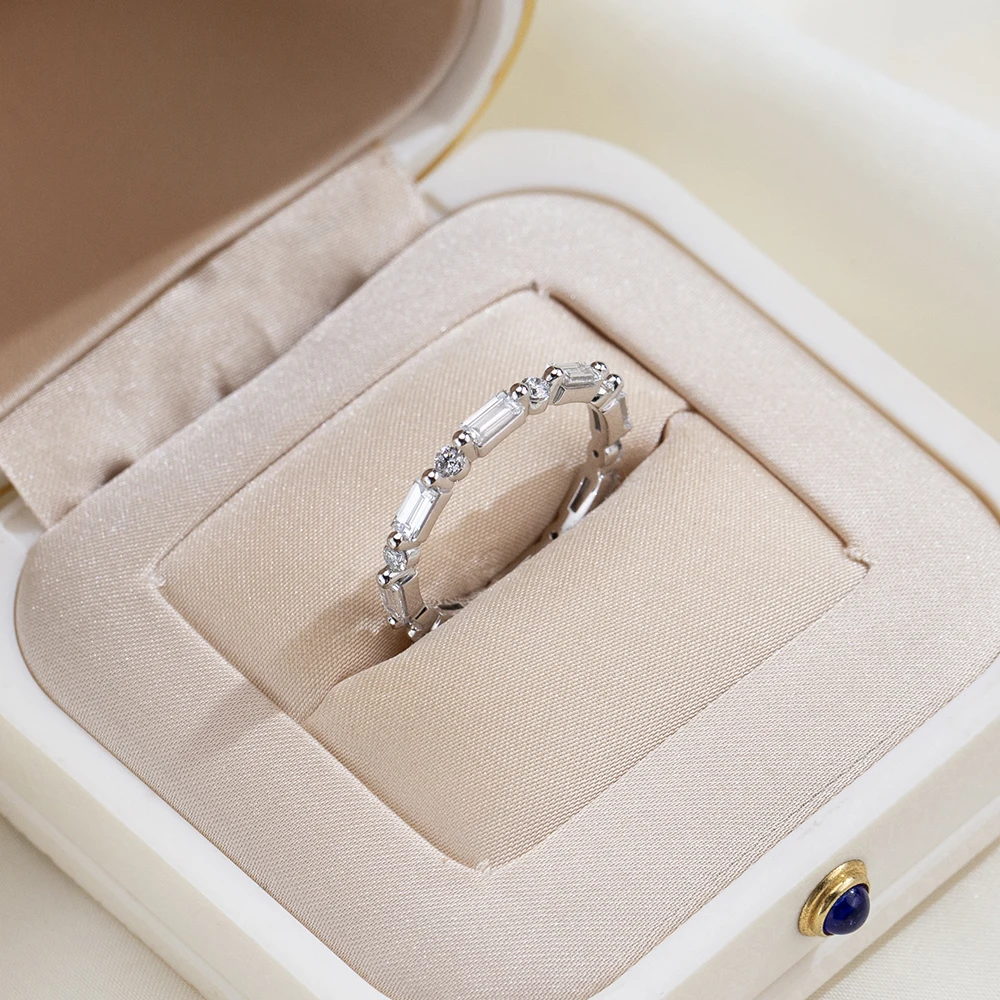 Mishang Jewelry Lab Grown Diamond Wedding Rings Platinum PT950 Engagement Ring For Woman Girls In Stock MSR-1646