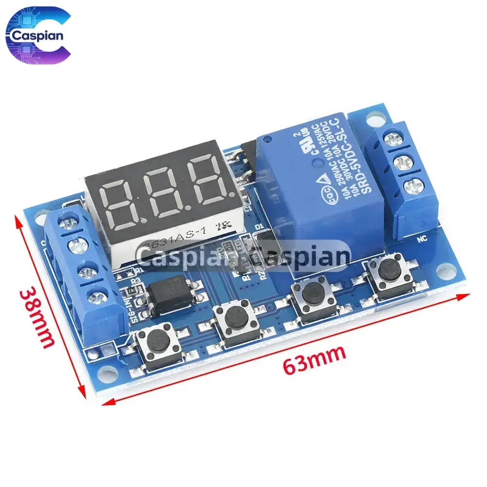 DC 6-30V Support Micro USB 5V LED Display Automation Cycle Delay Timer Control Off Switch Delay Time Relay 6V 9V 12V 24V