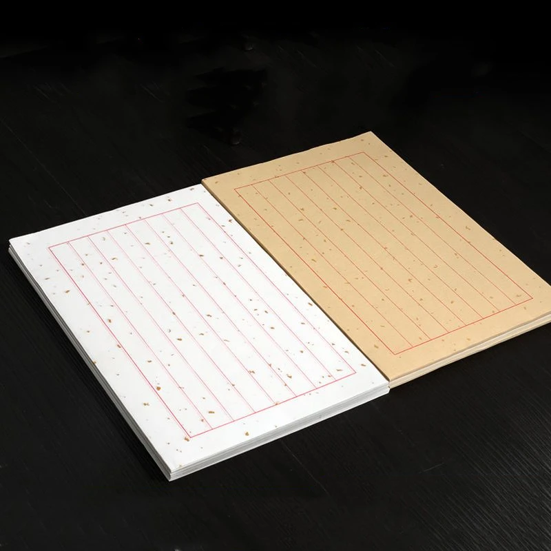 Letterhead Xuan Paper Calligraphy Brush Small Regular Script Half Ripe Rice Paper Vintage Vertical Griding Bamboo Xuan Paper Ink