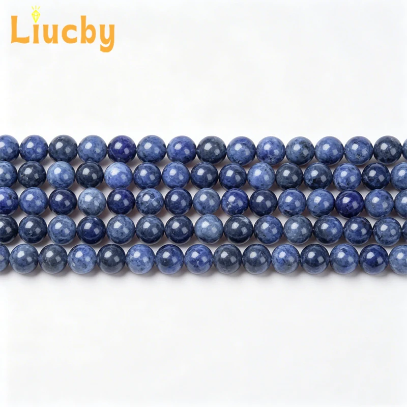 Natürliche Blaue Aventurin Runde Perlen Lose Edelsteinperlen für Schmuckherstellung Armband Halskette Ohrring 6mm 8mm 10mm 15 Zoll Strang – Detail 5