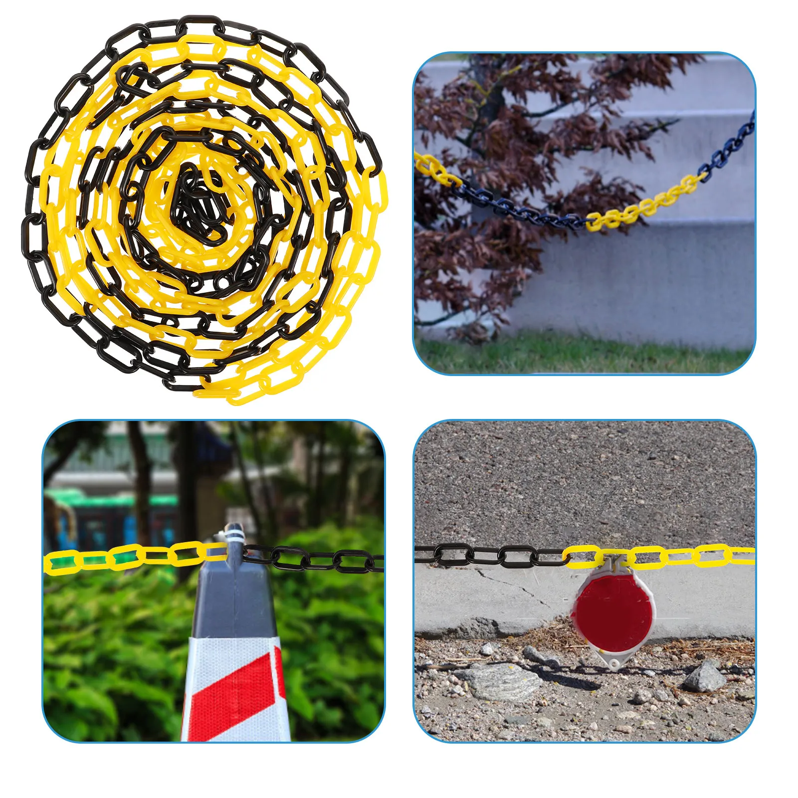 5 Meter Plastic Safety Chain for Traffic Protection Crowd Control Parking Barriers Construction Sites Road Safety Warning