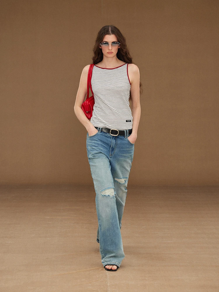 

Джинсы Randpiee с винтажной вышивкой звездами, прямые, с низкой посадкой, повседневные, на молнии, весна-лето