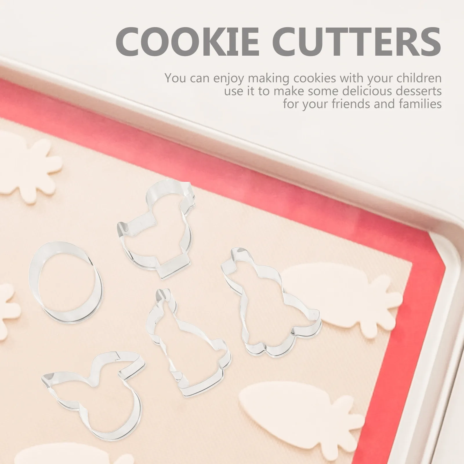 10Pcs Easter Cookie Cutter Mold Bunny Chick Egg Designs Ideal for Cookie Dough Pancakes Chocolate Cake Easter Party Supplies