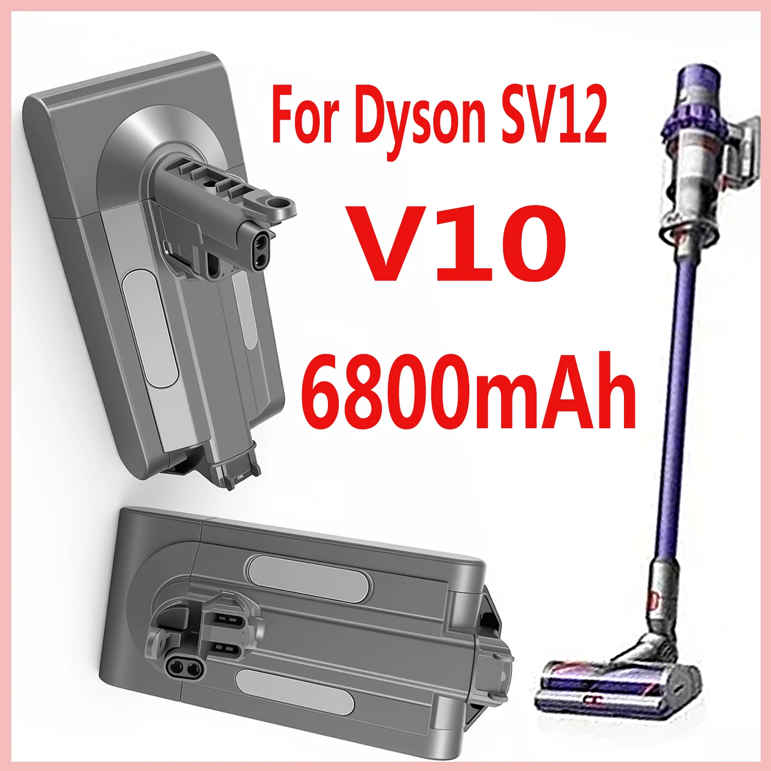 

High Capacity For Dyson Battery SV12 Replacement Battery For Dyson V10 Absolute Fluffy Cyclone SV12 Battery