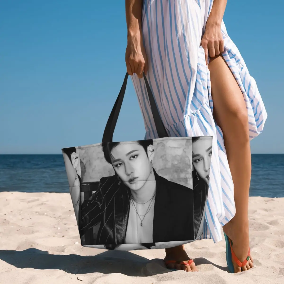 

Bang Chan 1 Beach Tote Bag Sport Gym Yoga Duffle Large Tote Bag Women Travel Bag Fitness bag