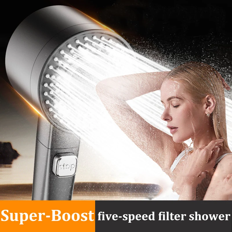 

Пятискоростной фильтр, насадка для душа с сверхдавлением, ручная полая, с большим выходом воды, набор насадок для душа в ванной комнате