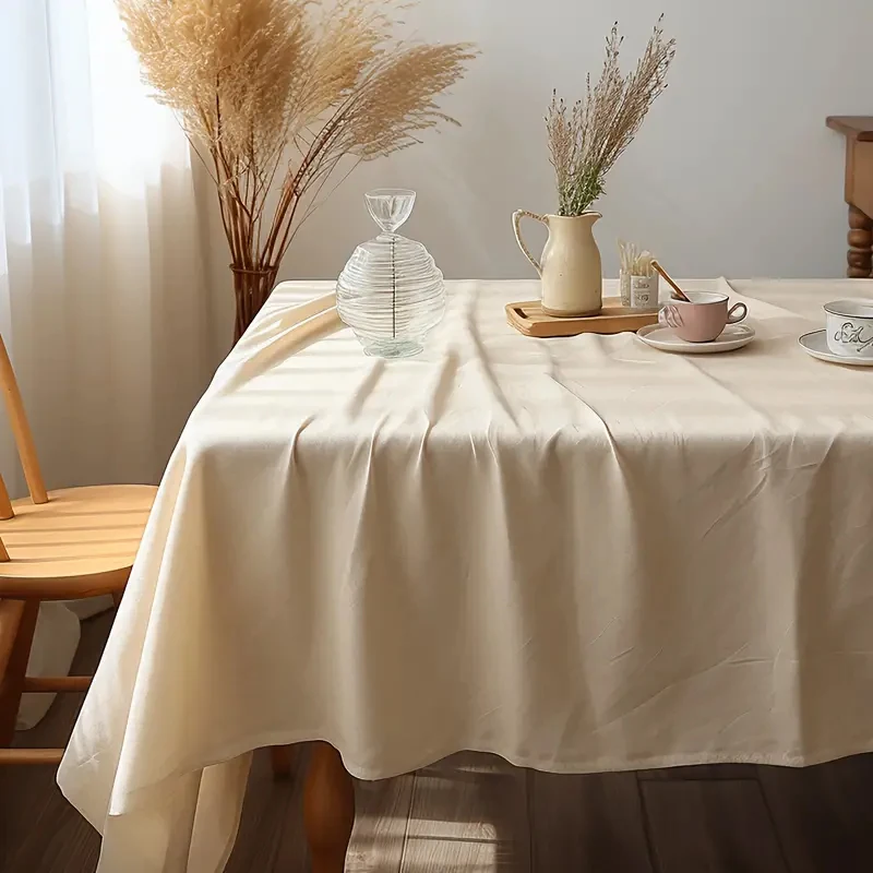 1 Stück nordische moderne einfache einfarbige amerikanische Polyester-Tischdecke, Couchtisch-Tischdecke, Heimdekoration, Esstisch-Stoff – Detail 3
