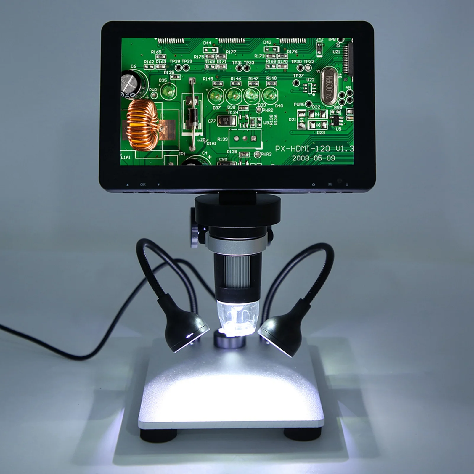 Microscopio digitale elettrico industriale da 12 MP ad alta definizione 7 pollici 1200x Riparazione di telefoni cellulari Microscopio elettrico