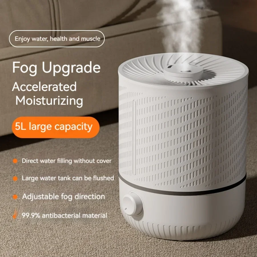 5 liter High frequency humidifier large capacity large spray bedroom air humidifier,31 dB silent air humidifier for home